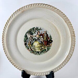 ✨Vintage Harker Pottery Courting Couple Plate 10” • 22K Gold Trim ✨